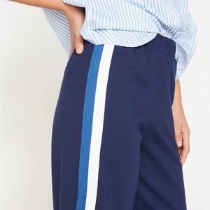 Petite Stephanie wide leg stripe pointe pant maritime blue size s US 14-16